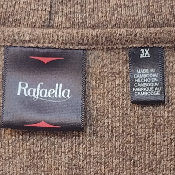 Rafaella: Long Sleeve Cardigan and Tank Set, Size 3X, Brown - Picture 7 of 8
